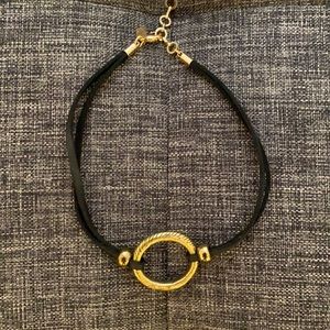 EUC Vanessa Mooney Leather and Brass Choker